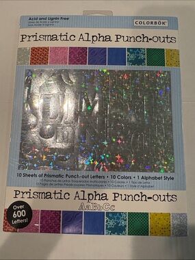 Colorbok Prismatic Alpha Punch-Outs - Silver Holographic Letters